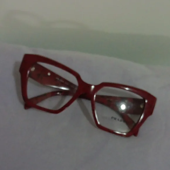 Authenric Prada 09ZV Women's Bold Red Glasses NWOT - Picture 7 of 8